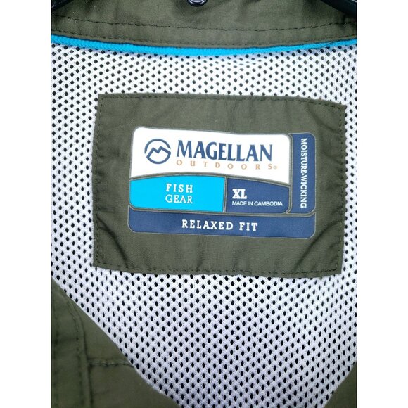 Magellan Men's Size XL Vented Fish Gear Shirt Green - Picture 4 of 7